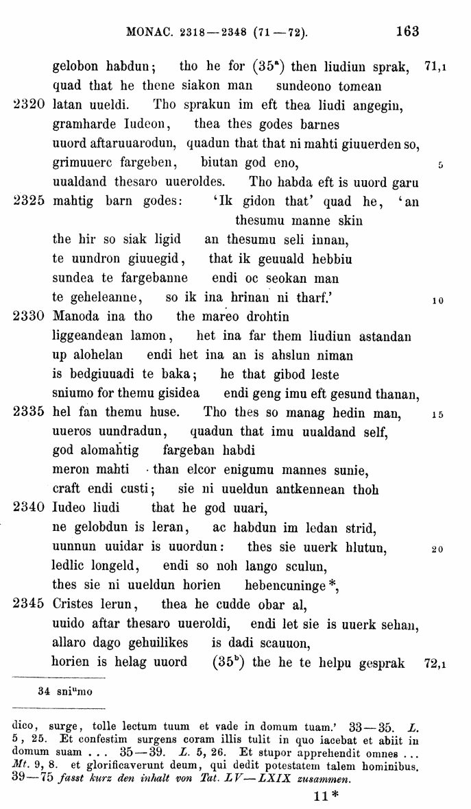 HELIAND herausgegeben von Eduard Sievers (1878) p.  163.