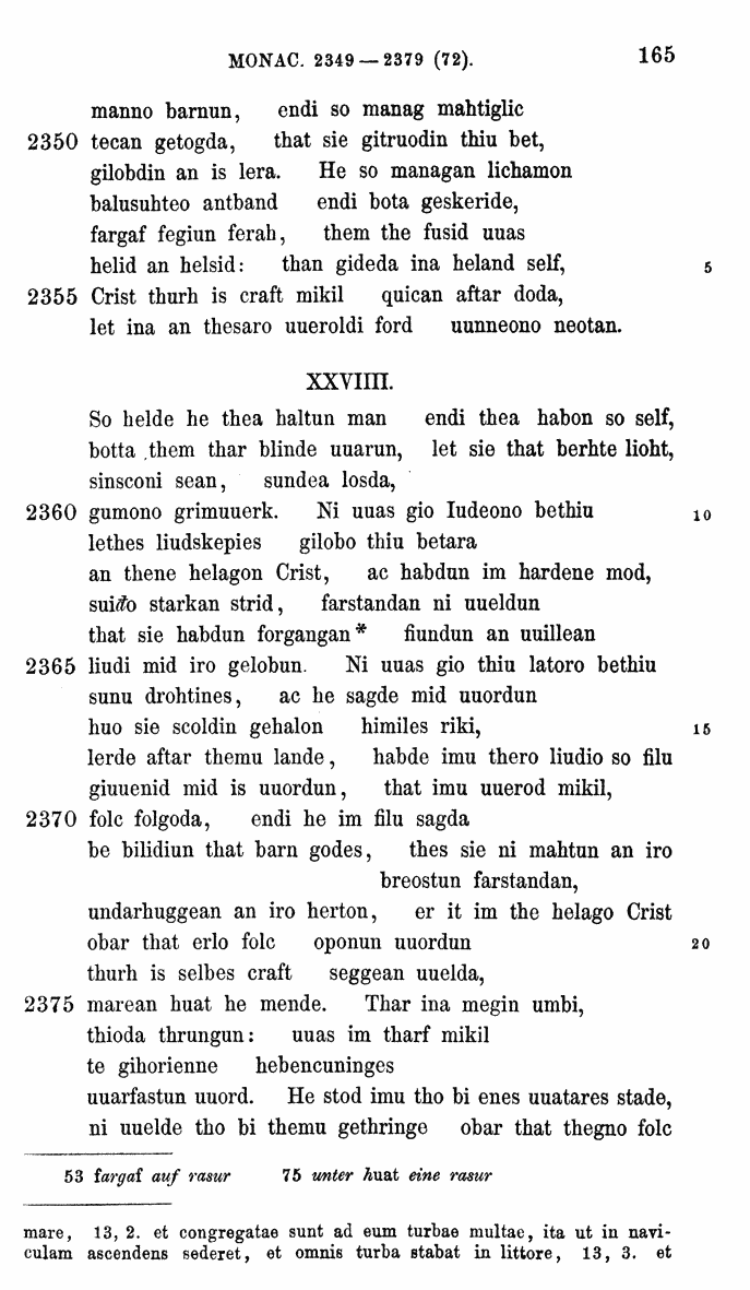 HELIAND herausgegeben von Eduard Sievers (1878) p.  165.