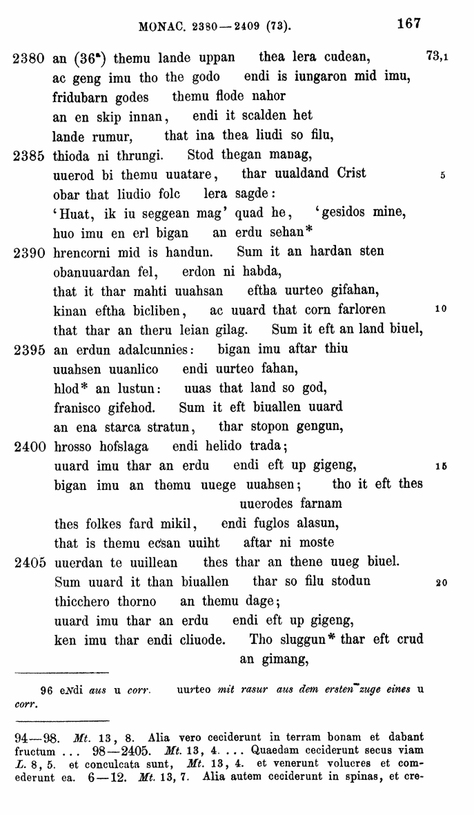 HELIAND herausgegeben von Eduard Sievers (1878) p.  167.