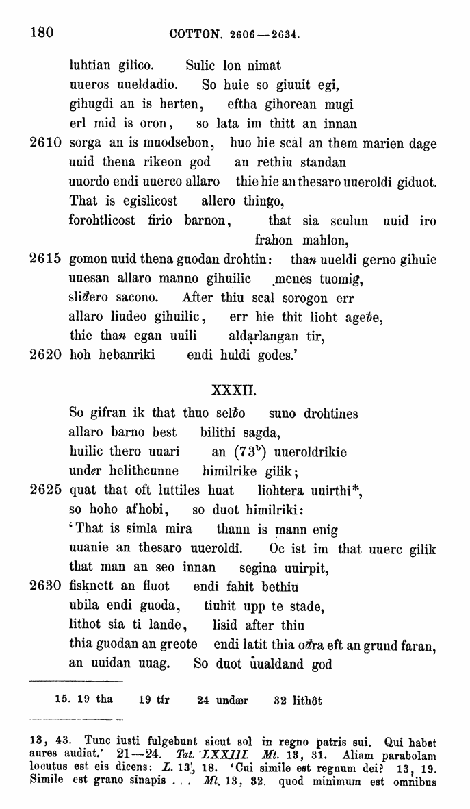 HELIAND herausgegeben von Eduard Sievers (1878) p.  180.