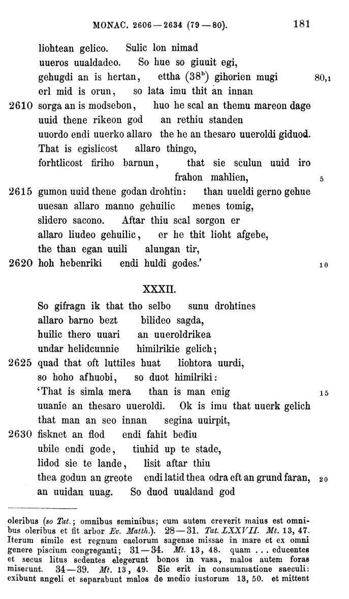 HELIAND herausgegeben von Eduard Sievers (1878) p.  181.