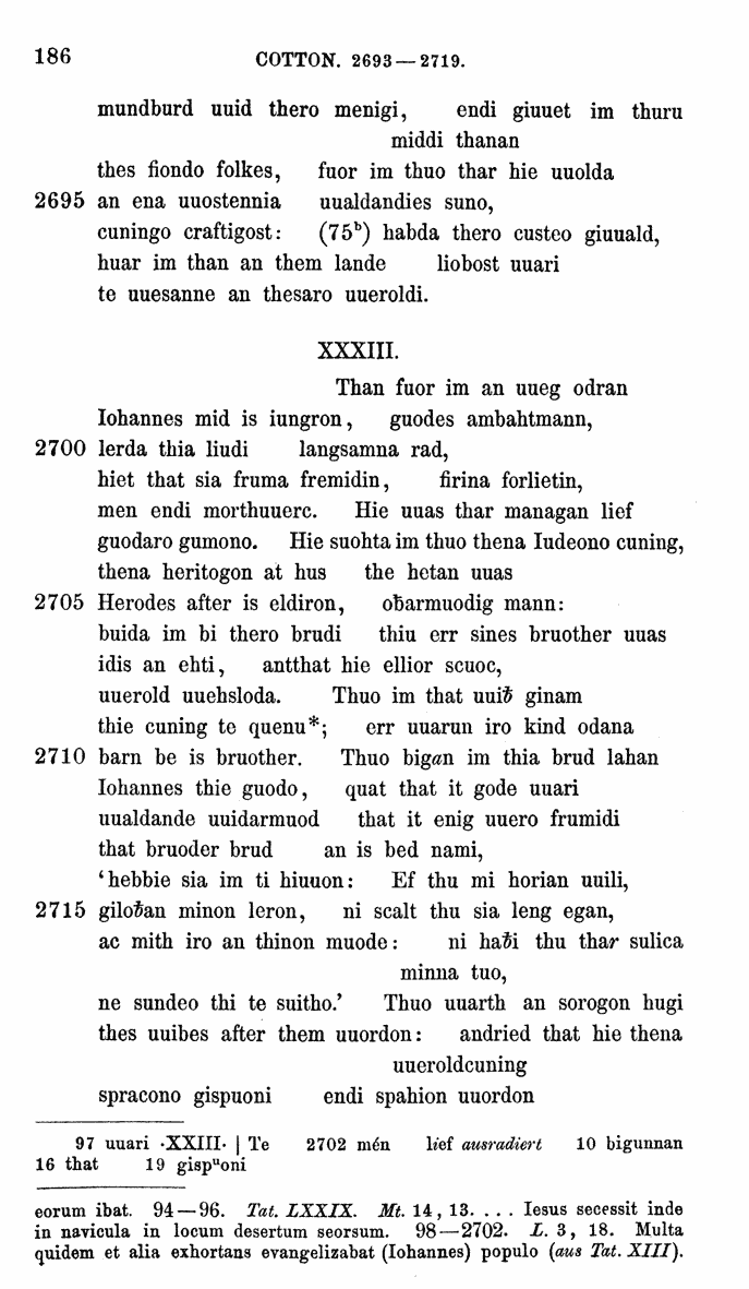 HELIAND herausgegeben von Eduard Sievers (1878) p.  186.