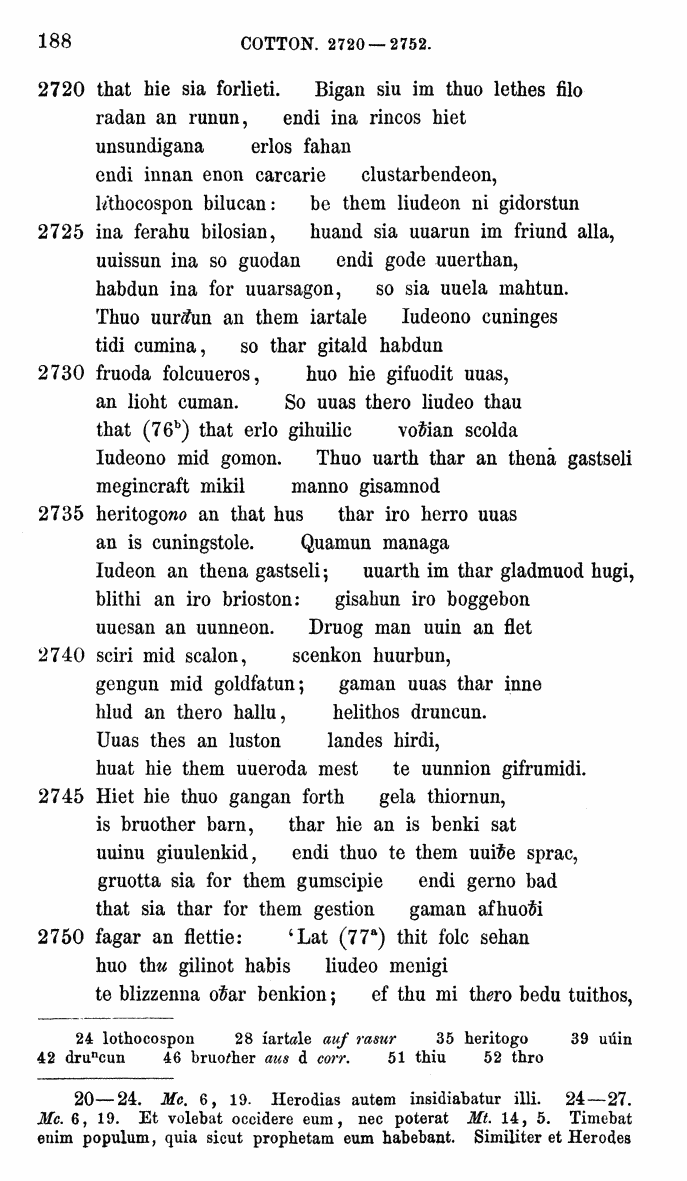 HELIAND herausgegeben von Eduard Sievers (1878) p.  188.