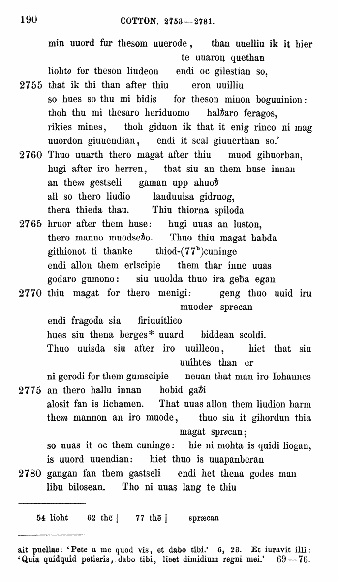HELIAND herausgegeben von Eduard Sievers (1878) p.  190.