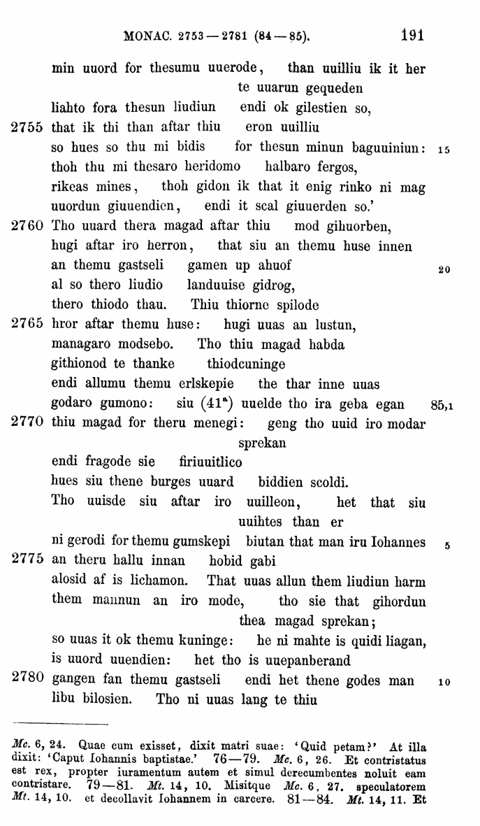 HELIAND herausgegeben von Eduard Sievers (1878) p.  191.