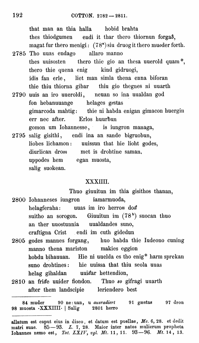 HELIAND herausgegeben von Eduard Sievers (1878) p.  192.
