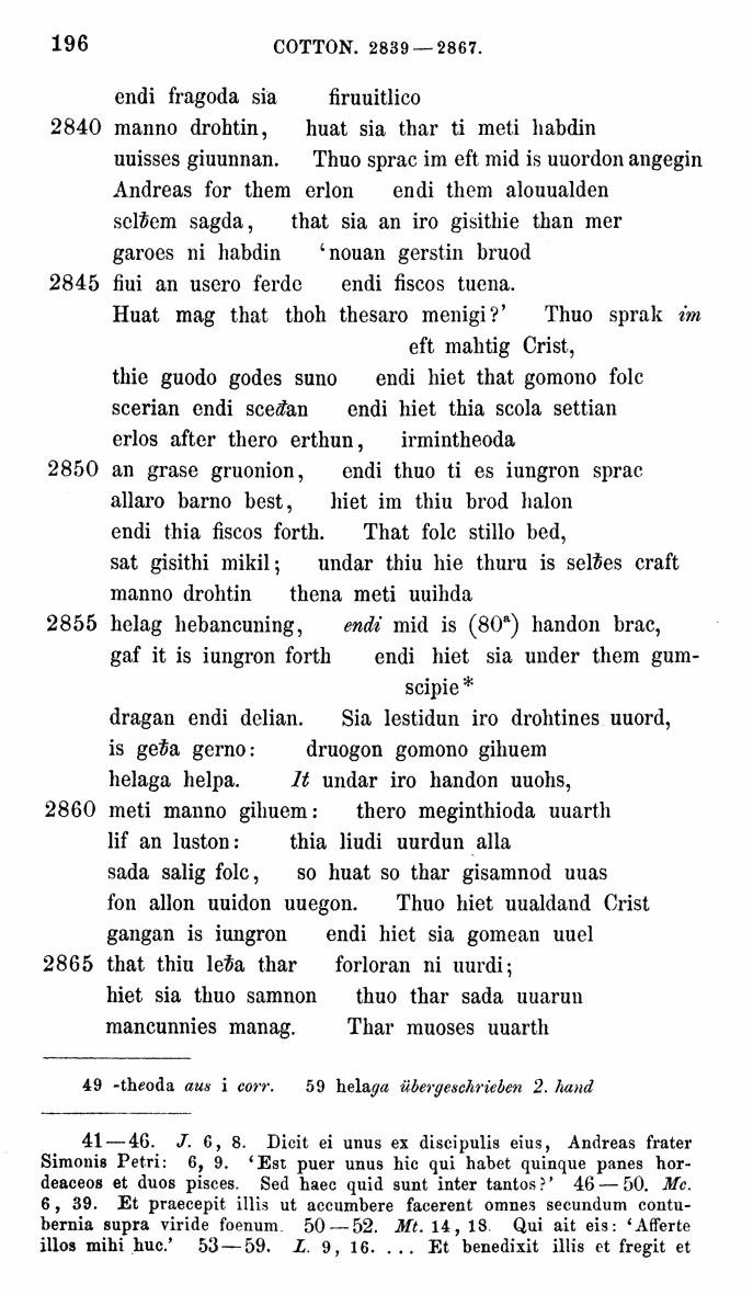 HELIAND herausgegeben von Eduard Sievers (1878) p.  196.