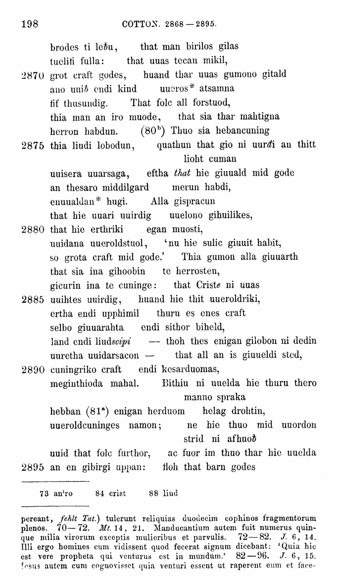 HELIAND herausgegeben von Eduard Sievers (1878) p.  198.