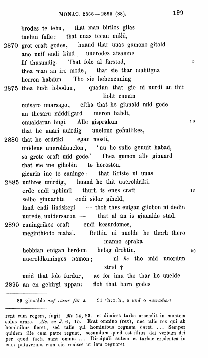 HELIAND herausgegeben von Eduard Sievers (1878) p.  199.