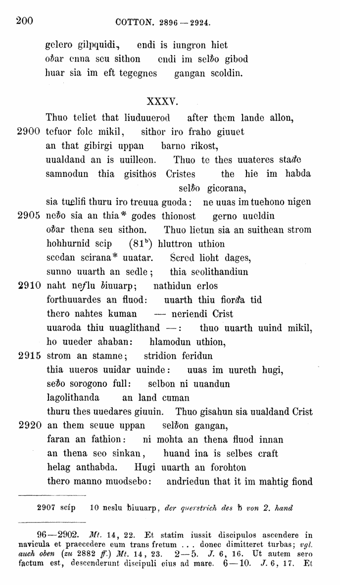 HELIAND herausgegeben von Eduard Sievers (1878) p.  200.