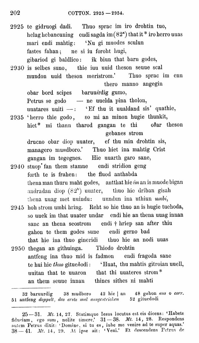 HELIAND herausgegeben von Eduard Sievers (1878) p.  202.