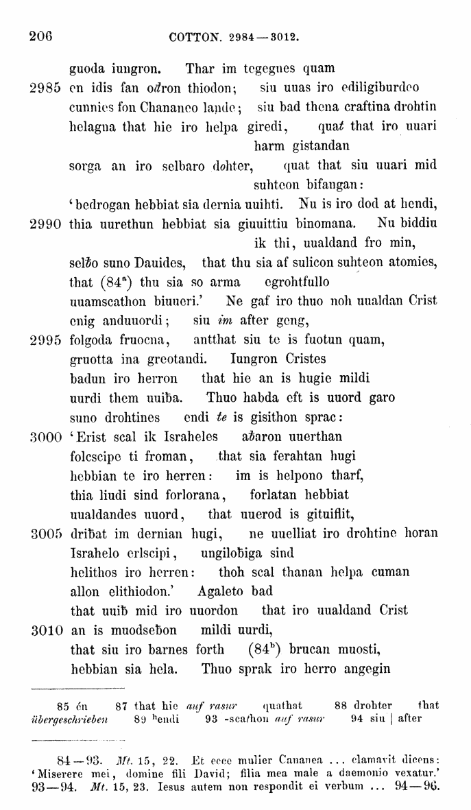 HELIAND herausgegeben von Eduard Sievers (1878) p.  206.