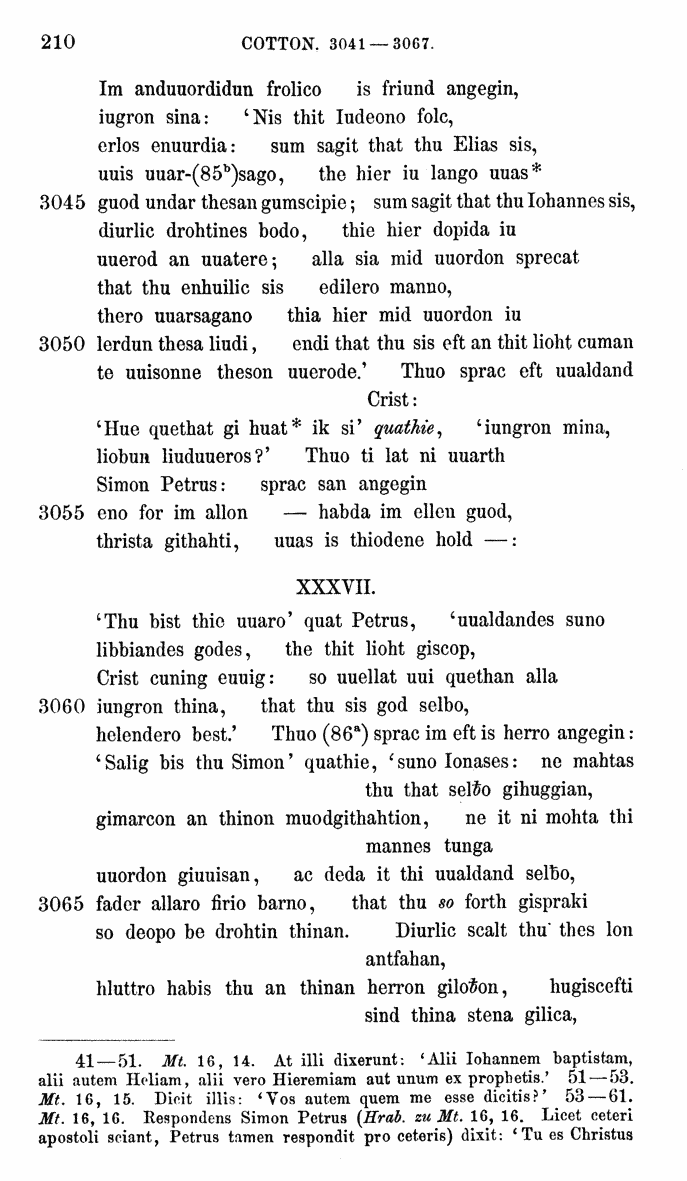 HELIAND herausgegeben von Eduard Sievers (1878) p.  210.