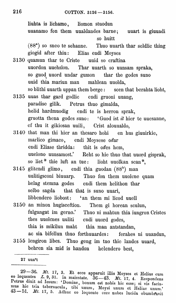 HELIAND herausgegeben von Eduard Sievers (1878) p.  216.