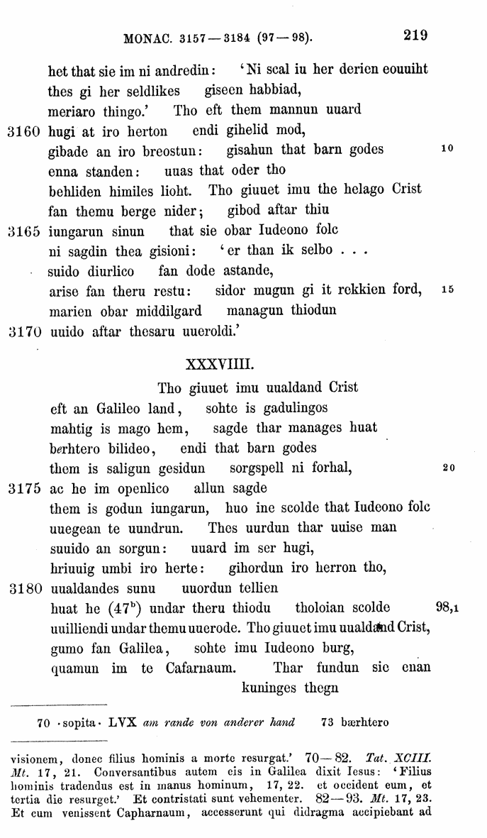 HELIAND herausgegeben von Eduard Sievers (1878) p.  219.