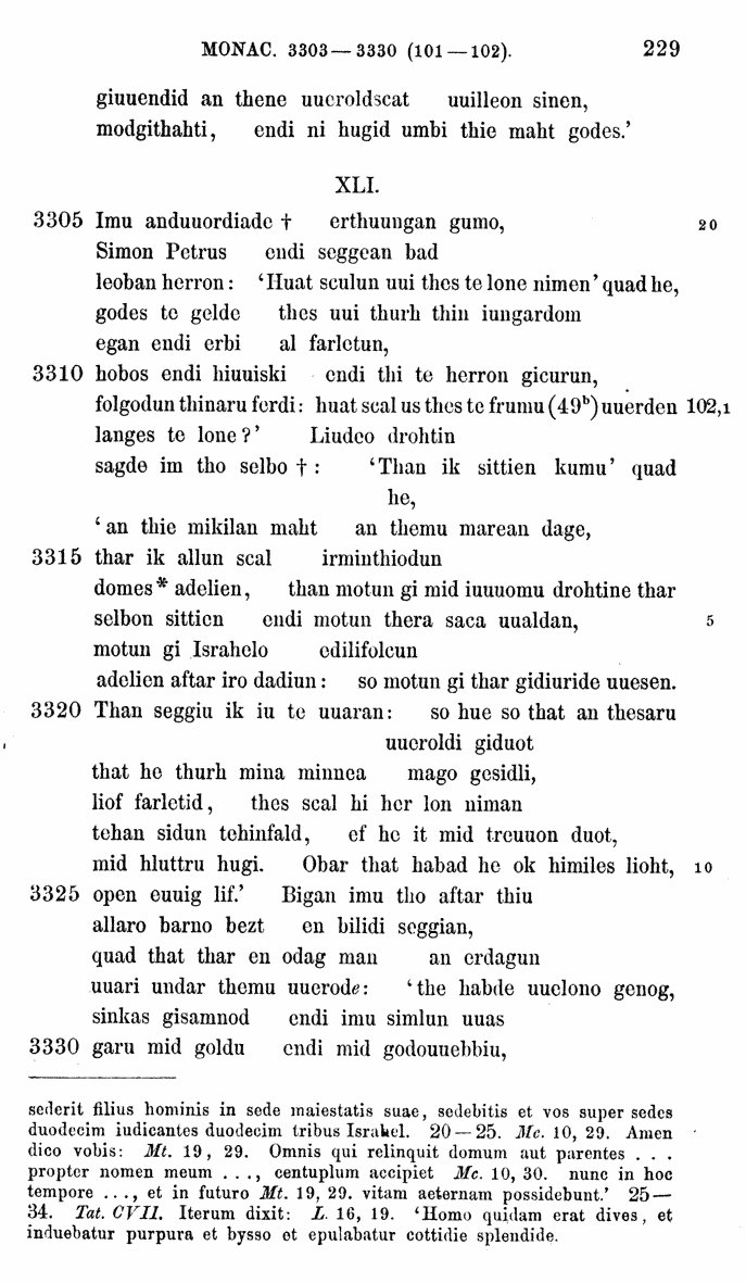 HELIAND herausgegeben von Eduard Sievers (1878) p.  229.