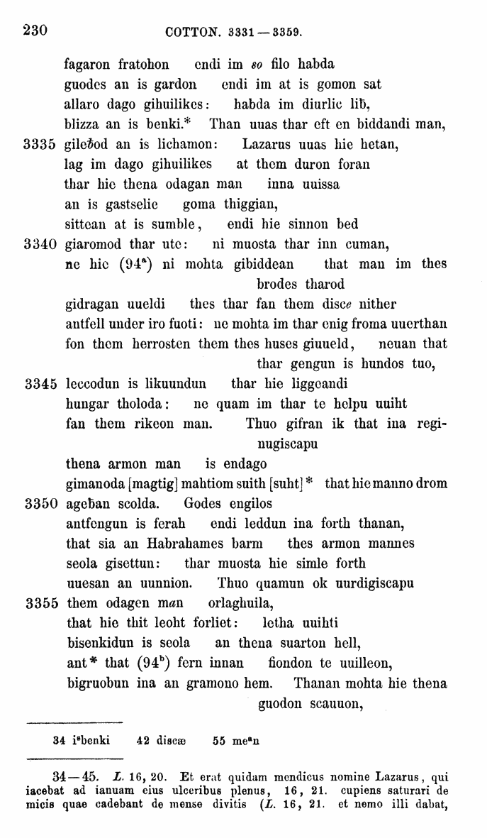 HELIAND herausgegeben von Eduard Sievers (1878) p.  230.