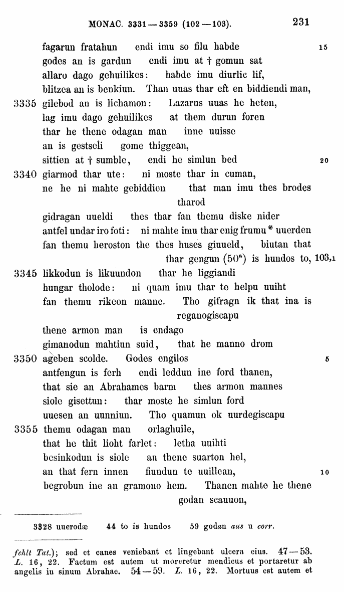 HELIAND herausgegeben von Eduard Sievers (1878) p.  231.