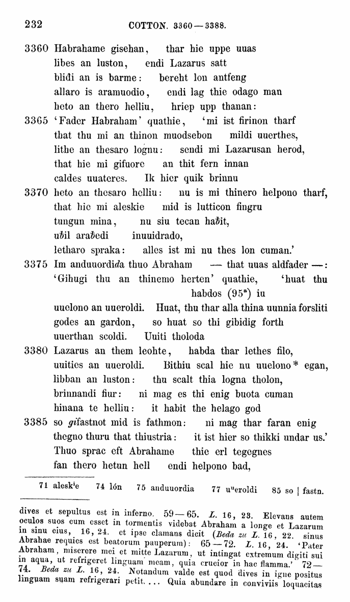 HELIAND herausgegeben von Eduard Sievers (1878) p.  232.