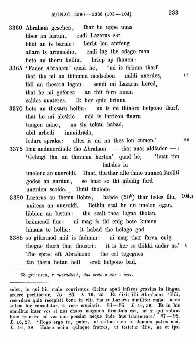 HELIAND herausgegeben von Eduard Sievers (1878) p.  233.