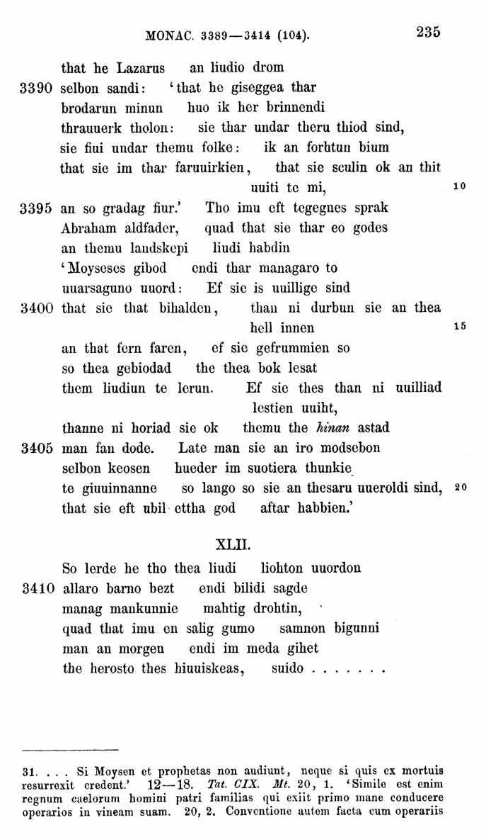 HELIAND herausgegeben von Eduard Sievers (1878) p.  235.