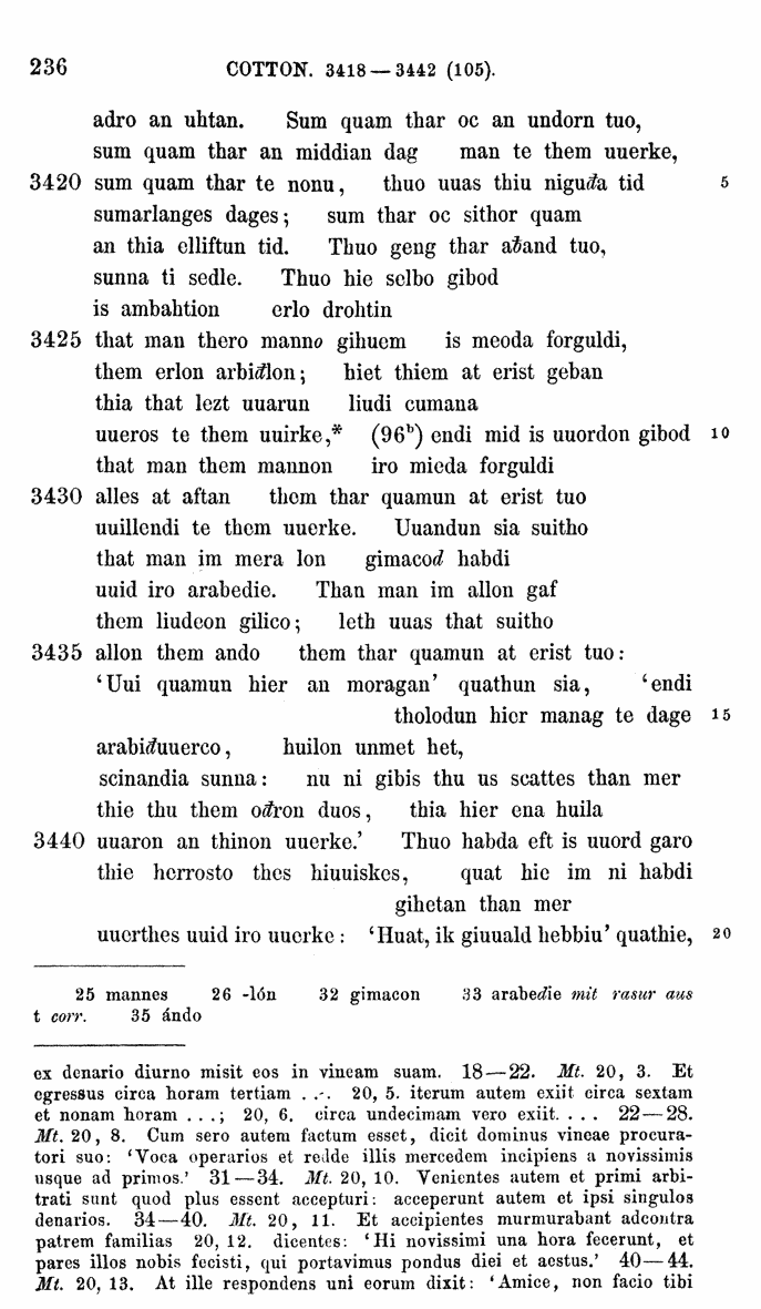 HELIAND herausgegeben von Eduard Sievers (1878) p.  236.