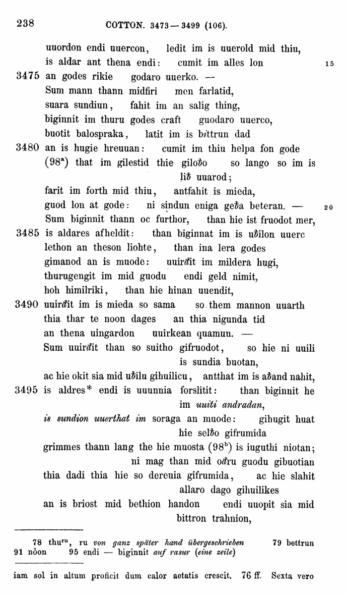 HELIAND herausgegeben von Eduard Sievers (1878) p.  238.