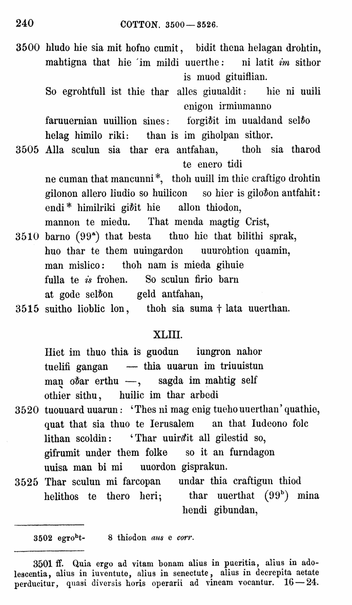 HELIAND herausgegeben von Eduard Sievers (1878) p.  240.