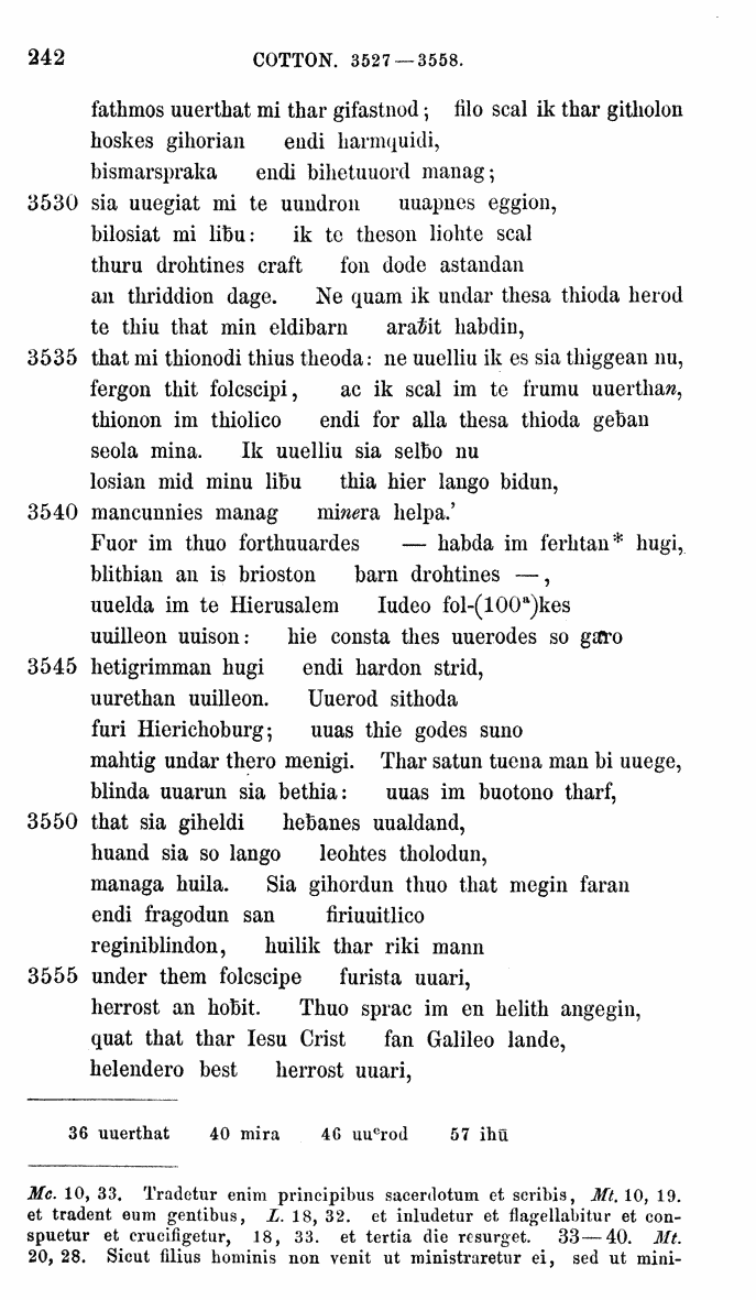 HELIAND herausgegeben von Eduard Sievers (1878) p.  242.