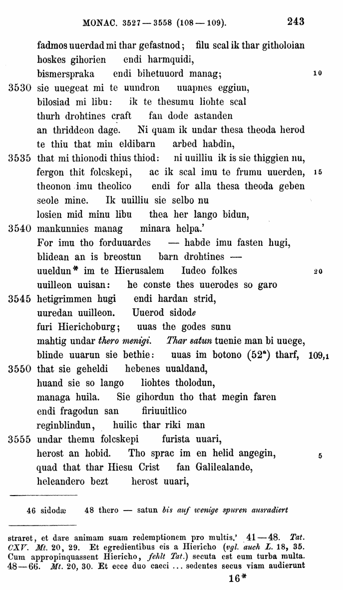 HELIAND herausgegeben von Eduard Sievers (1878) p.  243.