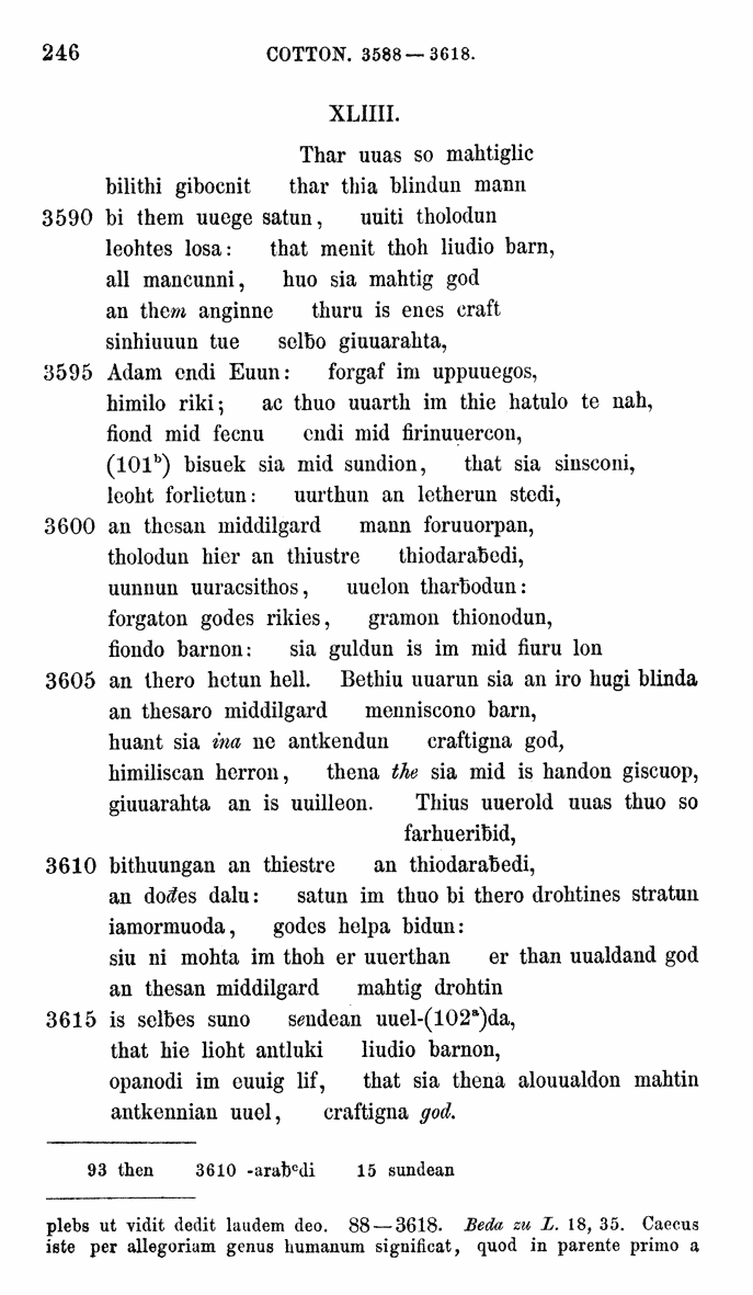 HELIAND herausgegeben von Eduard Sievers (1878) p.  246.