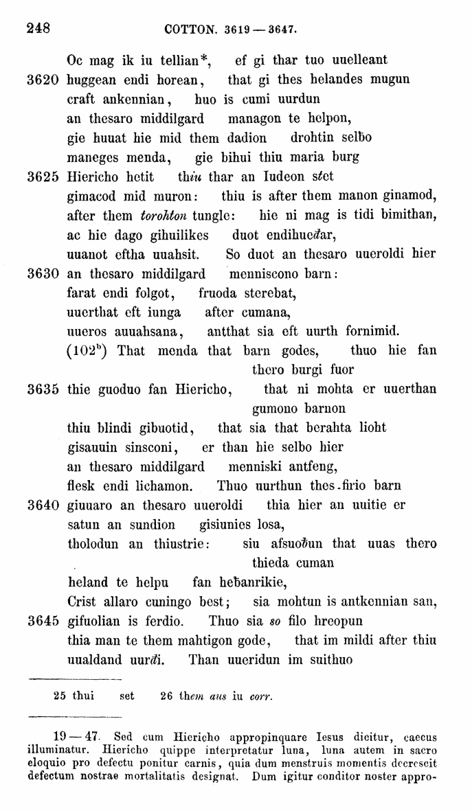 HELIAND herausgegeben von Eduard Sievers (1878) p.  248.