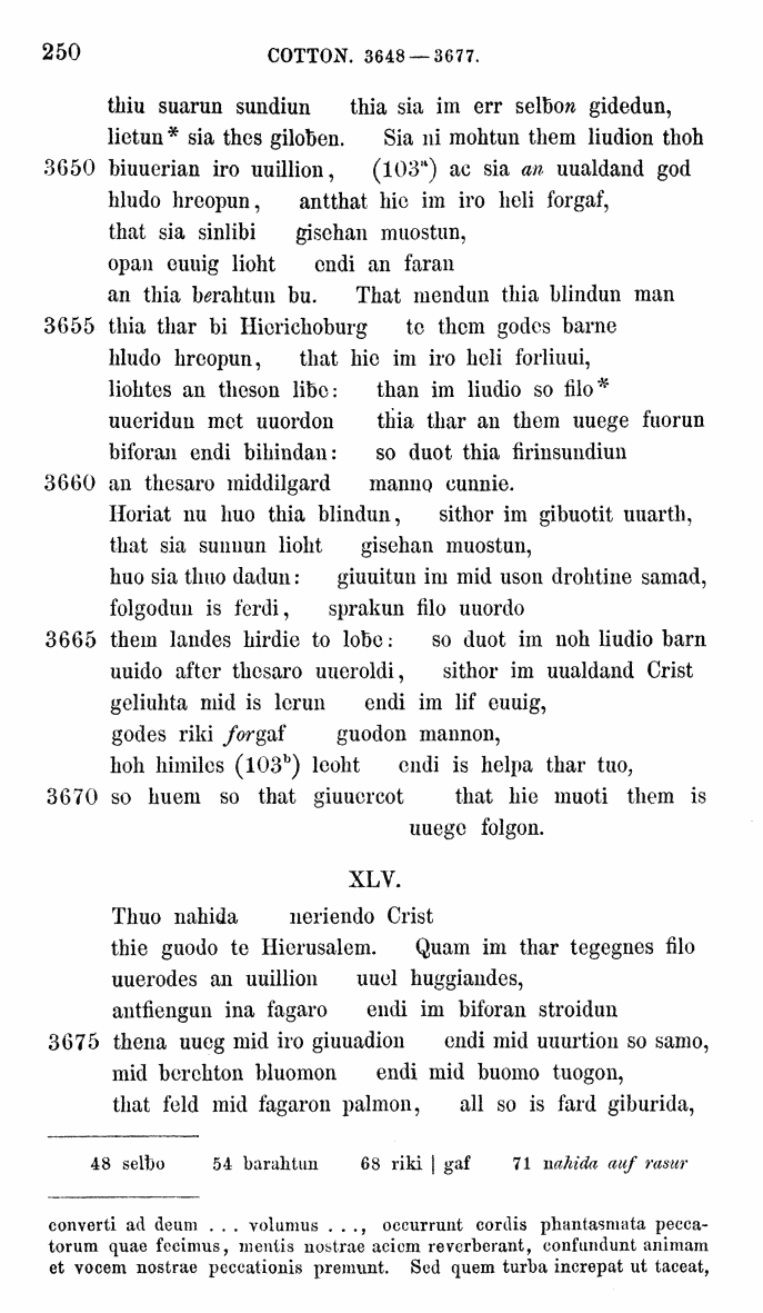 HELIAND herausgegeben von Eduard Sievers (1878) p.  250.