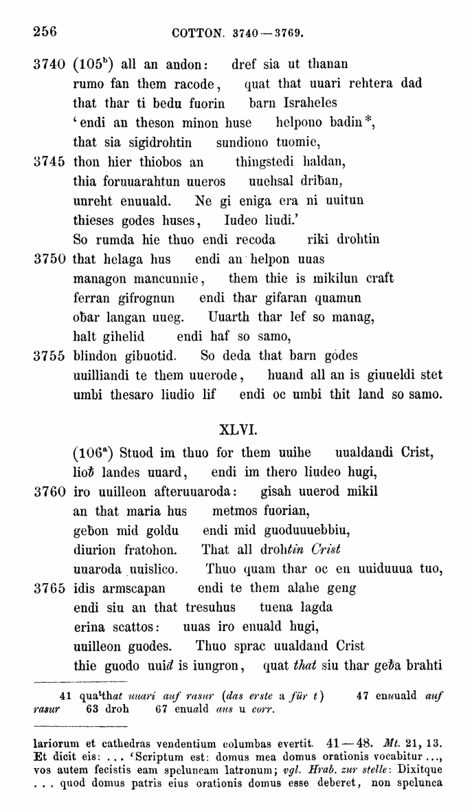 HELIAND herausgegeben von Eduard Sievers (1878) p.  256.