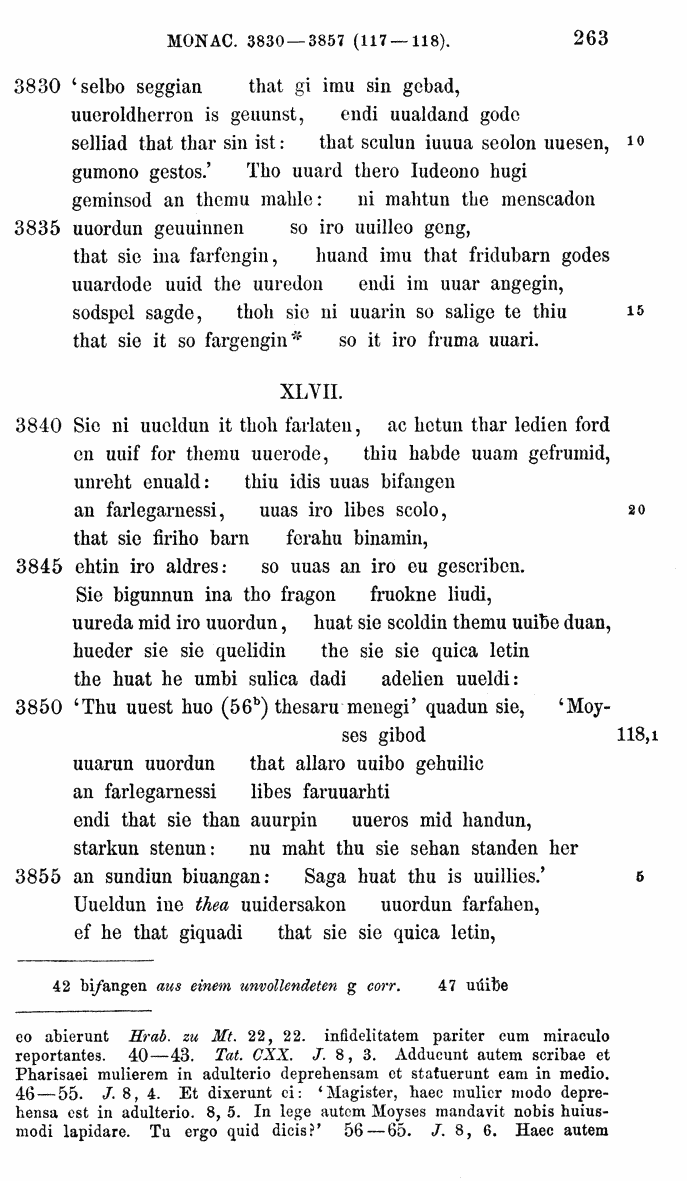 HELIAND herausgegeben von Eduard Sievers (1878) p.  263.