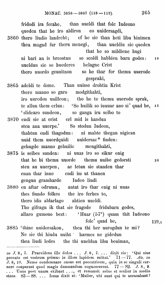 HELIAND herausgegeben von Eduard Sievers (1878) p.  265.