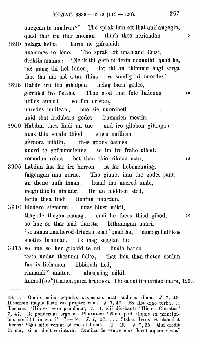 HELIAND herausgegeben von Eduard Sievers (1878) p.  267.