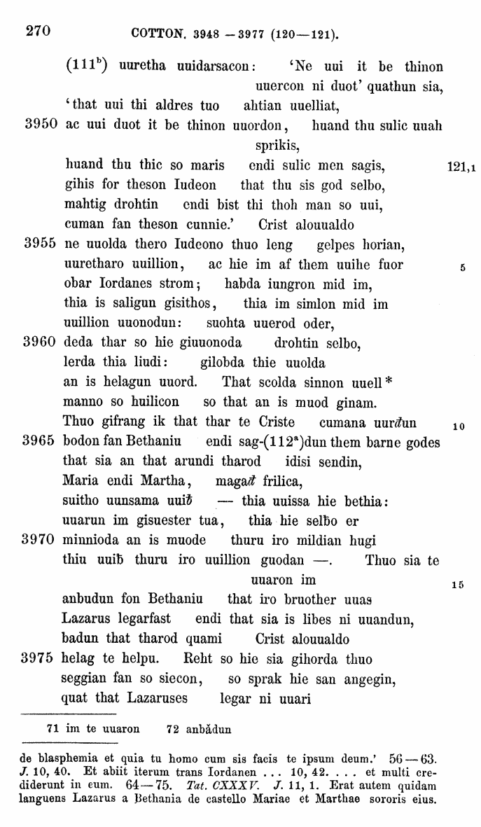 HELIAND herausgegeben von Eduard Sievers (1878) p.  270.