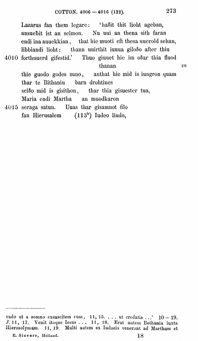 HELIAND herausgegeben von Eduard Sievers (1878) p.  273.