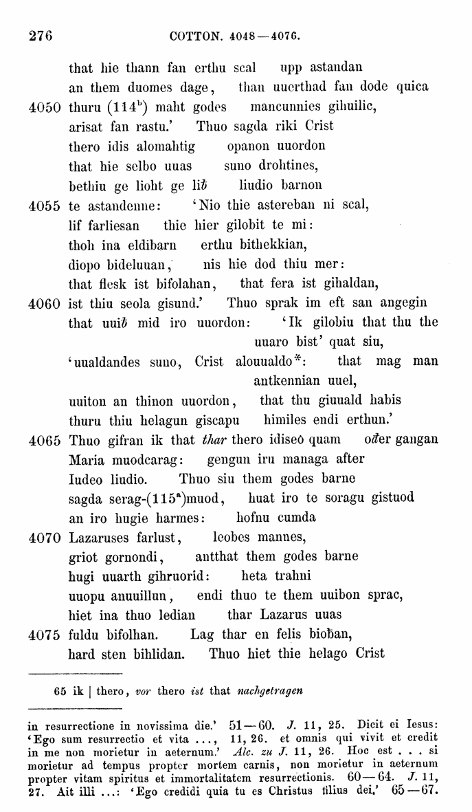 HELIAND herausgegeben von Eduard Sievers (1878) p.  276.