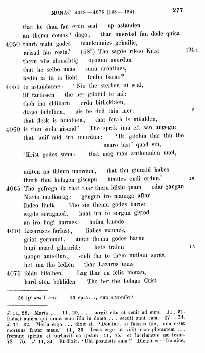 HELIAND herausgegeben von Eduard Sievers (1878) p.  277.