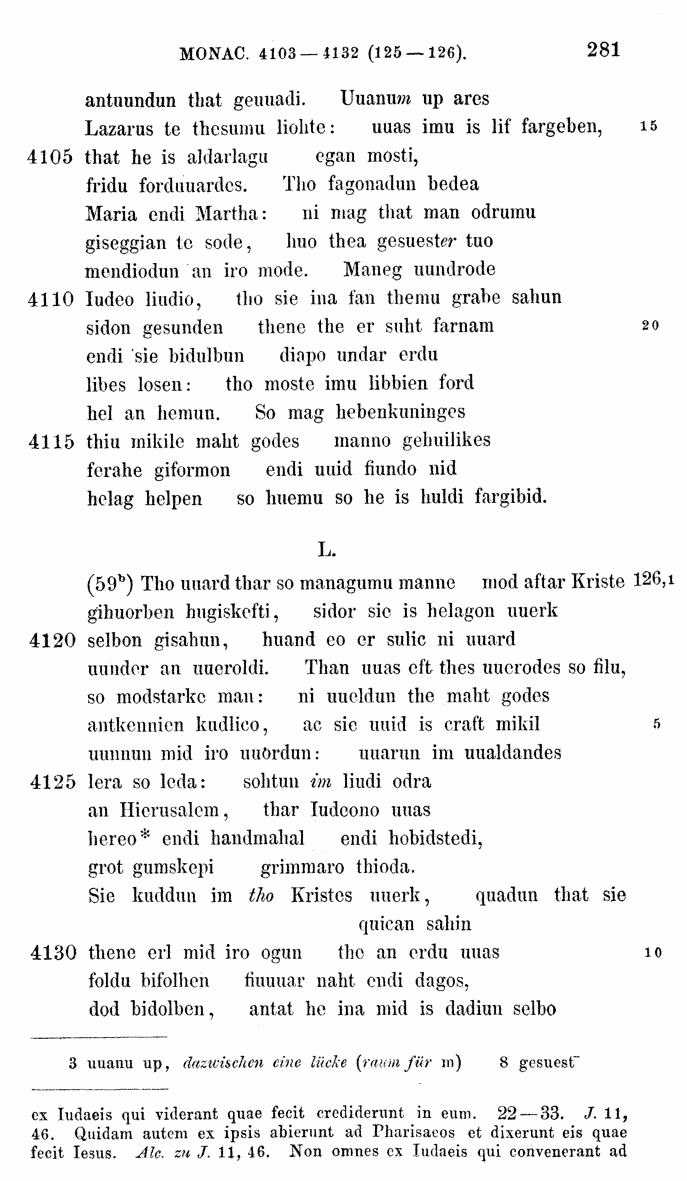 HELIAND herausgegeben von Eduard Sievers (1878) p.  281.