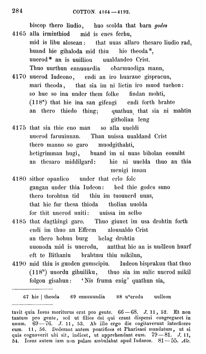 HELIAND herausgegeben von Eduard Sievers (1878) p.  284.