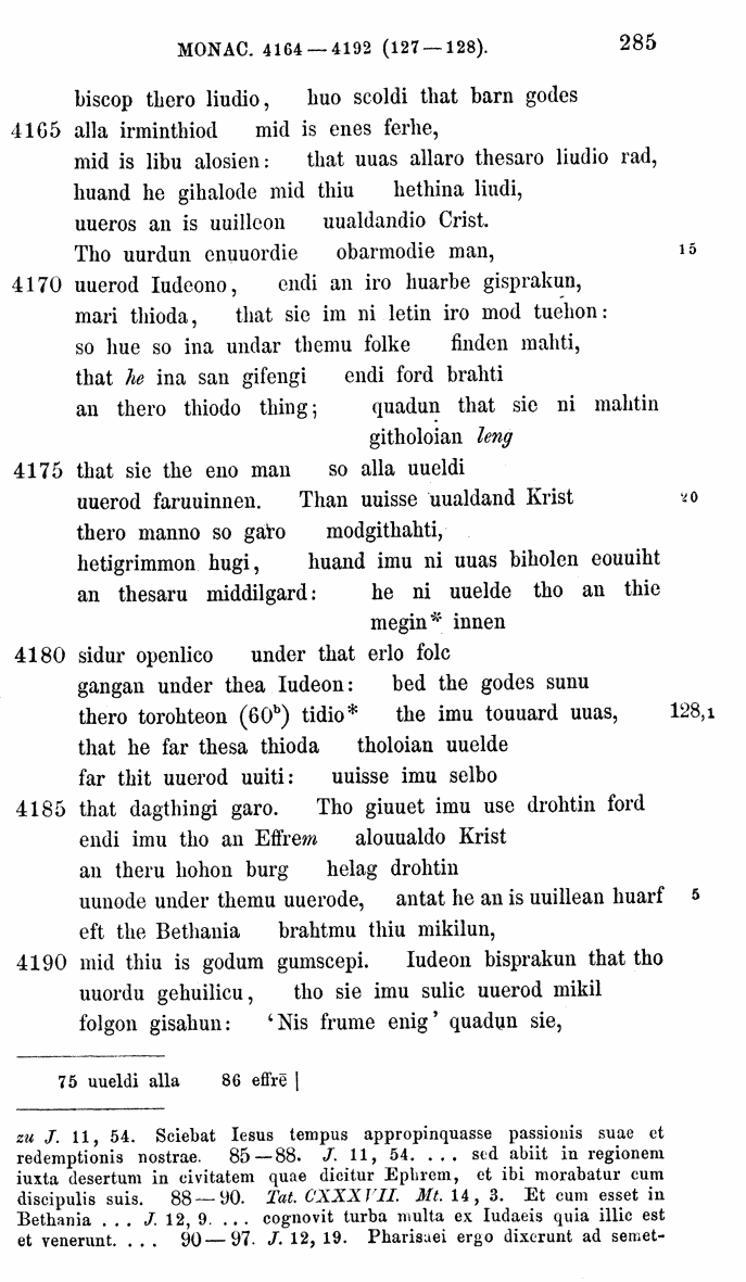 HELIAND herausgegeben von Eduard Sievers (1878) p.  285.