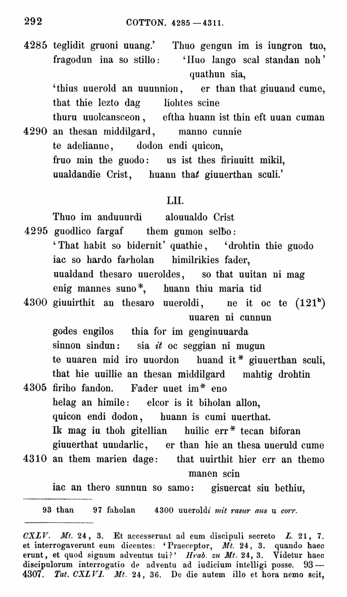HELIAND herausgegeben von Eduard Sievers (1878) p.  292.