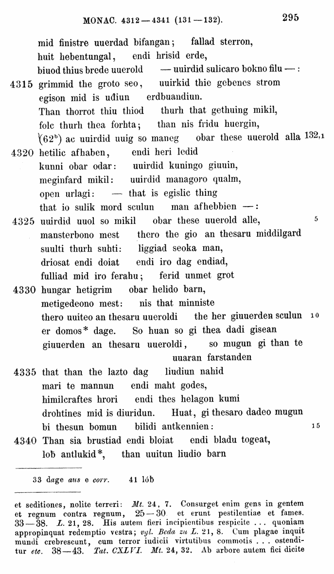 HELIAND herausgegeben von Eduard Sievers (1878) p.  295.