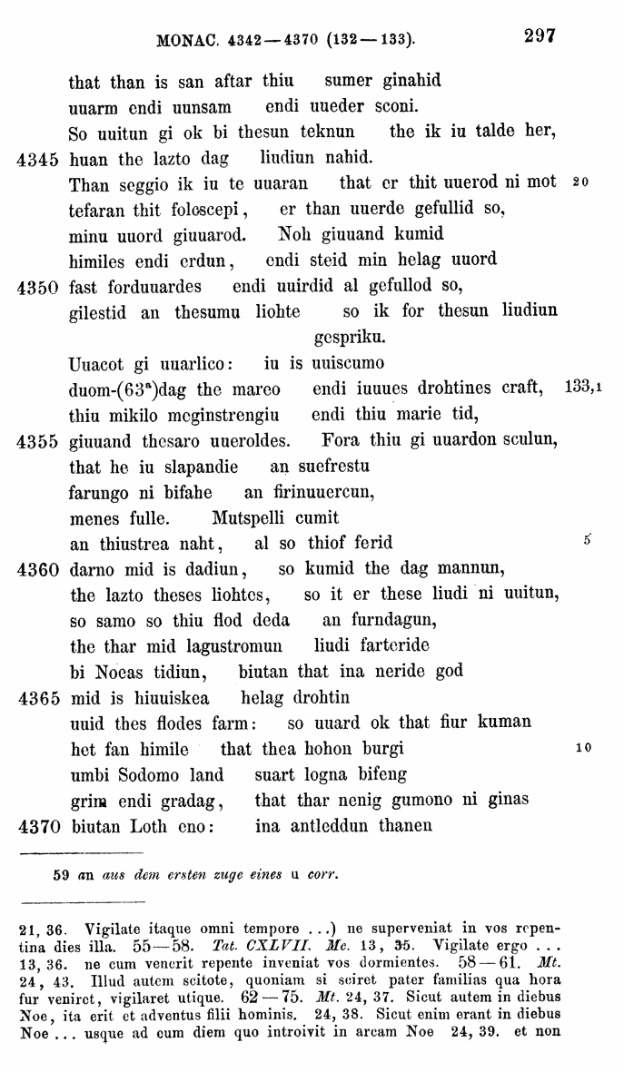HELIAND herausgegeben von Eduard Sievers (1878) p.  297.