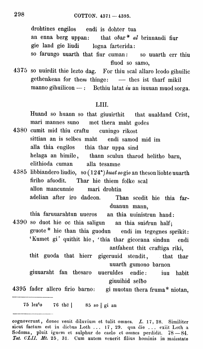 HELIAND herausgegeben von Eduard Sievers (1878) p.  298.