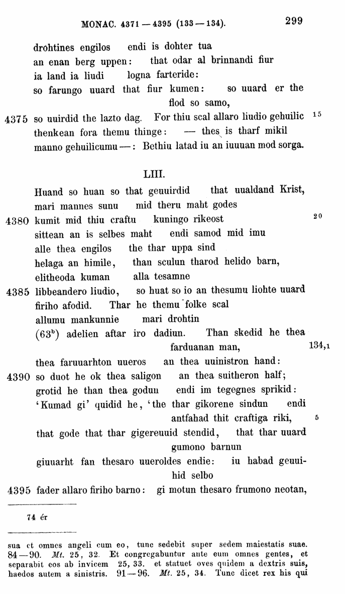 HELIAND herausgegeben von Eduard Sievers (1878) p.  299.