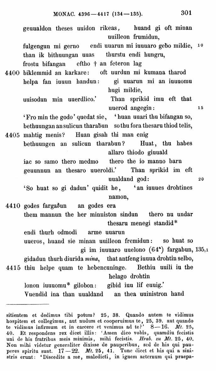 HELIAND herausgegeben von Eduard Sievers (1878) p.  301.